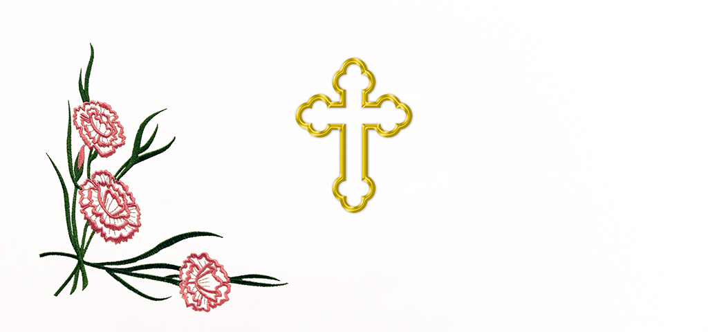 Carnation Faux with Greek Orthodox Cross PROOF